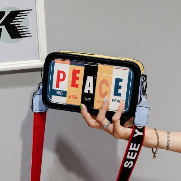 Women's PU Clutch Bag Spring Printing Letter Inclined Shoulder Bag