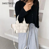 Woven Drawstring Bucket Bag for Women Shoulder Travel Bags
