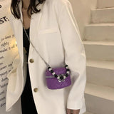 Women's Pearls Chain Mini Handbag Single Shoulder Messenger Bag