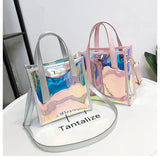 PVC Tote Bag Shopper Handbag Women Composite Bag