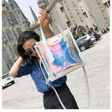 PVC Tote Bag Shopper Handbag Women Composite Bag