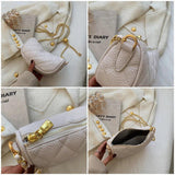 Women's PU Leather Handlebag Messenger Bag Zipper Armpit Handbag Rainbow
