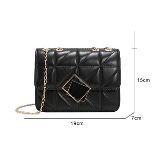 Messenger Women's Bag PU Leather Shoulder Bag Handbag Small Square
