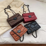Women PU Leather Rivet Chain Shoulder Bag Handbags Crossbody Messenger Bags
