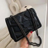 Women PU Leather Rivet Chain Shoulder Bag Handbags Crossbody Messenger Bags