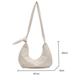 Waterproof PU Leather Women's Shoulder Bag High Pleated Crossbody Handbag