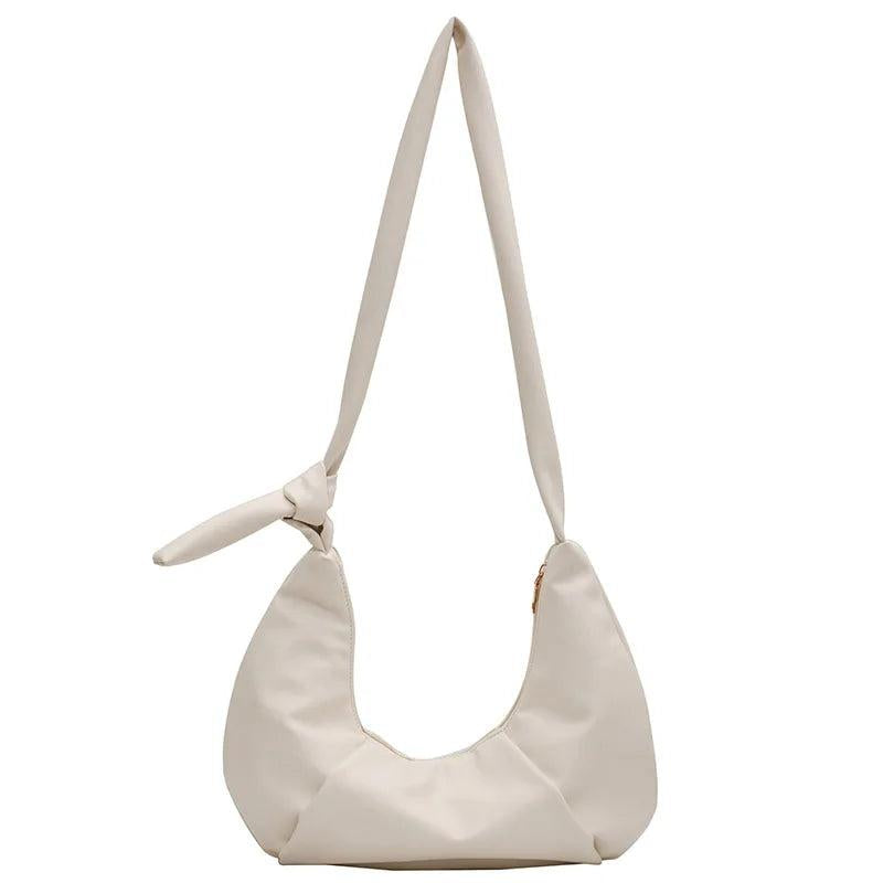 Waterproof PU Leather Women's Shoulder Bag High Pleated Crossbody Handbag