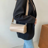 Women's Soft PU Leather Crossbody Bag Stitching Handbag