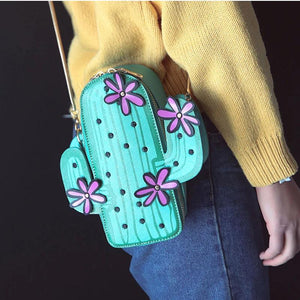 Cactus Shoulder Bag Metal Chain Messenger Bag Female