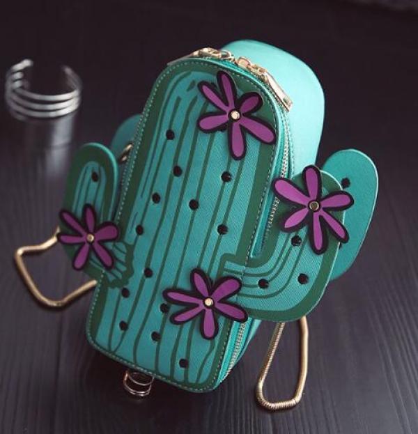 Cactus Shoulder Bag Metal Chain Messenger Bag Female