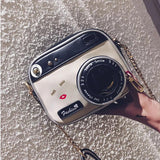 Camera Shaped Handbag Leather Women's Shoulder Bag R106