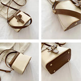 Retro Panelled Women Handbag High Shoulder Bags Crossbody Purse Feminina
