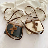 Retro Panelled Women Handbag High Shoulder Bags Crossbody Purse Feminina