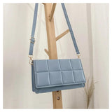 Silver Leather Cross Body Bag Small Cube Pouch
