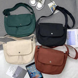 Casual Canvas Shoulder Bag for Women Girls Student Big Crossbody Book Bag