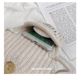 Ladies Cotton Linen Crossbody Bag with Buckle Closure