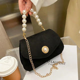 Vintage Pearl Chain Evening Shoulder Bag Ladies Clutch Purse Crossbody Handbag