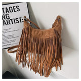 Vintage Style Women Shoulder Bags Suede Tassel Cross Body Bags