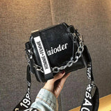 Letter PU Leather Crossbody Bag for Women