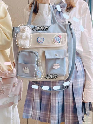 Large Capacity Canvas Messenger Bag Classic Vintage Style Student Class Bags