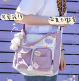 Large Capacity Canvas Messenger Bag Classic Vintage Style Student Class Bags
