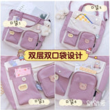 Large Capacity Canvas Messenger Bag Classic Vintage Style Student Class Bags