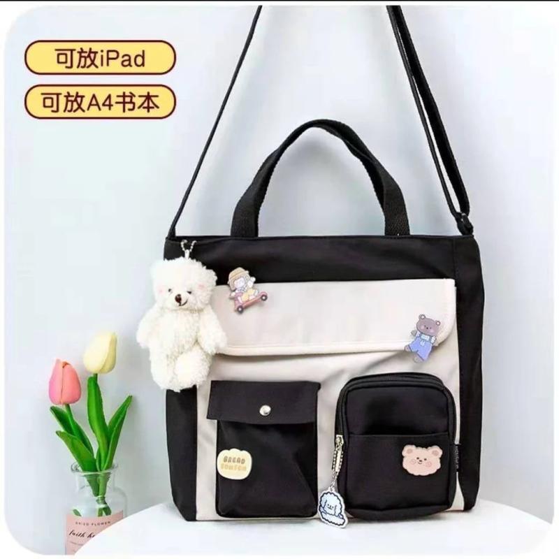 Large Capacity Canvas Messenger Bag Classic Vintage Style Student Class Bags