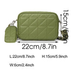 Lingge Leather Crossbody Bag For Women Solid Handbag and Purse