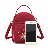 Embroidery Nylon Mini Backpack Purse for Women Handbags