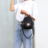 Embroidery Nylon Mini Backpack Purse for Women Handbags