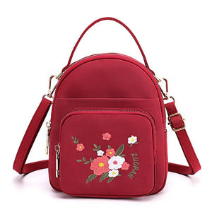 Embroidery Nylon Mini Backpack Purse for Women Handbags