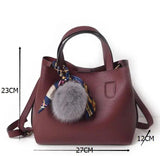 Soft PU Leather Women Handbag Two Pieces Female Shoulder Bag