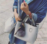 Soft PU Leather Women Handbag Two Pieces Female Shoulder Bag