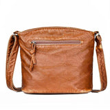 Vintage Women Crossbody Bag Washed Leather Handbags PU Leather Shoulder Bag