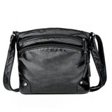 Vintage Women Crossbody Bag Washed Leather Handbags PU Leather Shoulder Bag