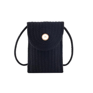 Small Cotton Linen One-Shoulder Messenger Bag for Women