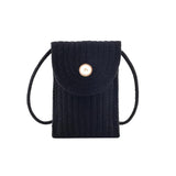 Women's Cotton Linen Shoulder Bag Mini Portable Messenger Phone Bag