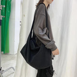 Large Capacity Travel Crossbody Bag Solid Canvas Unisex Shoulder Bag