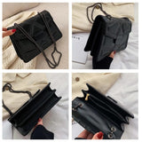Rivet Women Handbag PU Leather Chain Shoulder Crossbody Bag Clutches