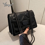 Rivet Women Handbag PU Leather Chain Shoulder Crossbody Bag Clutches