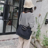 Canvas Handbag Zipper Shoulder Bag Vintage Messenger Ba