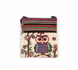 Owl Canvas Single Shoulder Bag, National Style Mobile Phone Bag