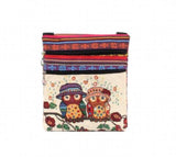 Owl Canvas Single Shoulder Bag, National Style Mobile Phone Bag