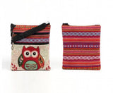 Owl Canvas Single Shoulder Bag, National Style Mobile Phone Bag