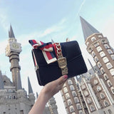 Classic PU Leather Shoulder Bag for Women Small Square Bag Multi-Pocket