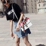 Classic PU Leather Shoulder Bag for Women Small Square Bag Multi-Pocket