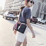Classic PU Leather Shoulder Bag for Women Small Square Bag Multi-Pocket