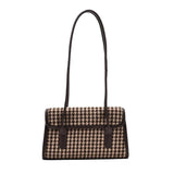Lattice Pattern Small Shoulder Bag for Women Casual PU Leather Handbag