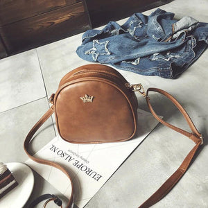 Crown Flap Retro Handbag PU Messenger Shoulder Bag