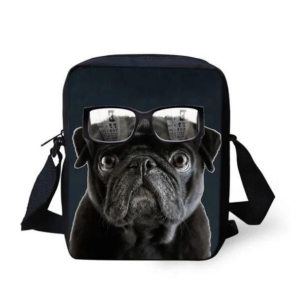 Cute Puppy Pug Dog Mini Crossbody Bag for Kids Women